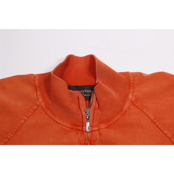 Domenico Vacca Orange Full Zip Cotton Sweater Cardigan Mens 48/XL - Picture 4 of 6